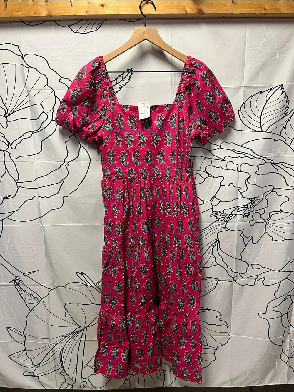 J. Crew Puff-Sleeve Midi Dress (rack)